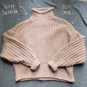 Small H&M Turtleneck ☆ Pearl Pink Sweater